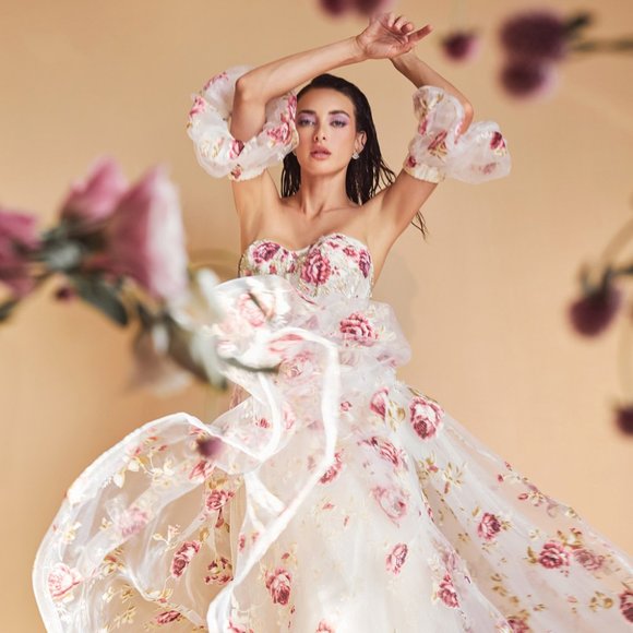 NEW LONG OFF THE SHOULDER STRAPLESS TULLE DRESS WITH REMOVABLE SLEEVES AL A1133 - Picture 10 of 11